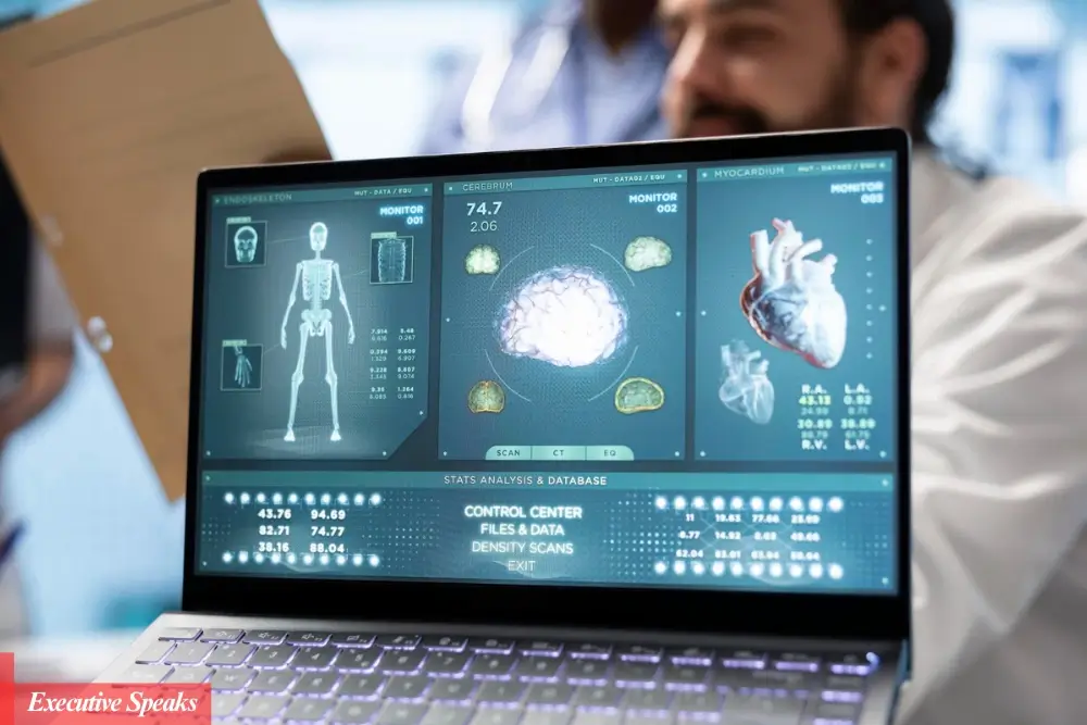 AI-powered medical imaging system analyzing patient scans for early disease detection