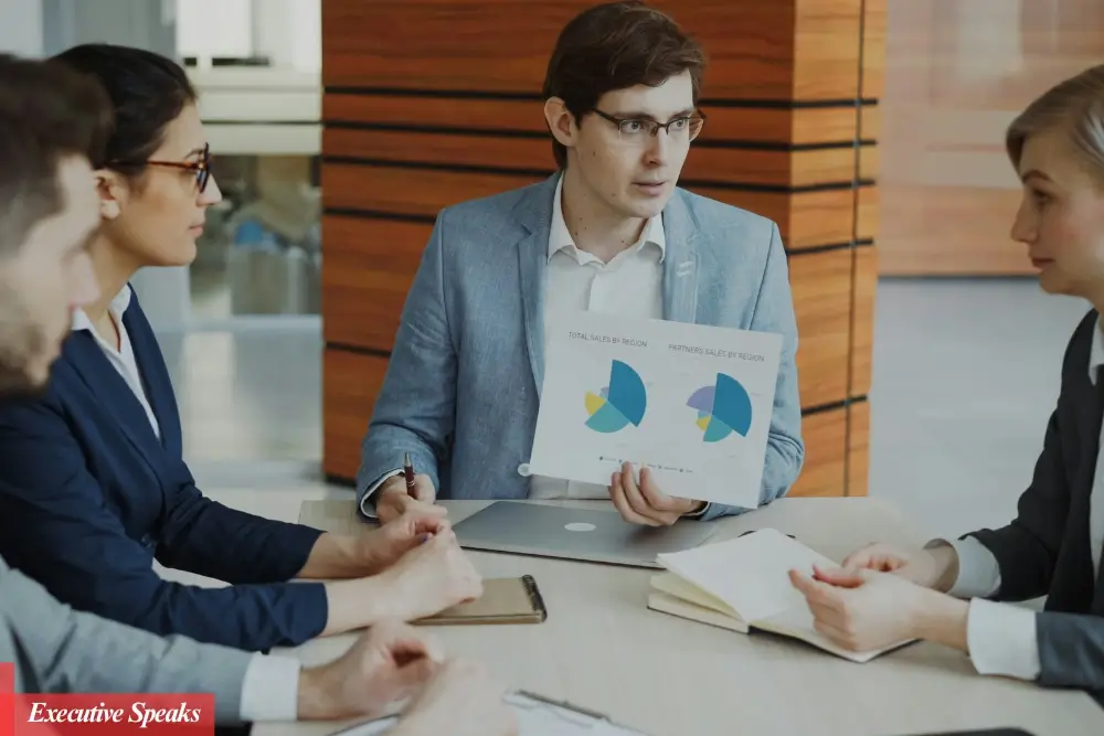 Business professionals analyzing revenue growth strategies and customer value metrics