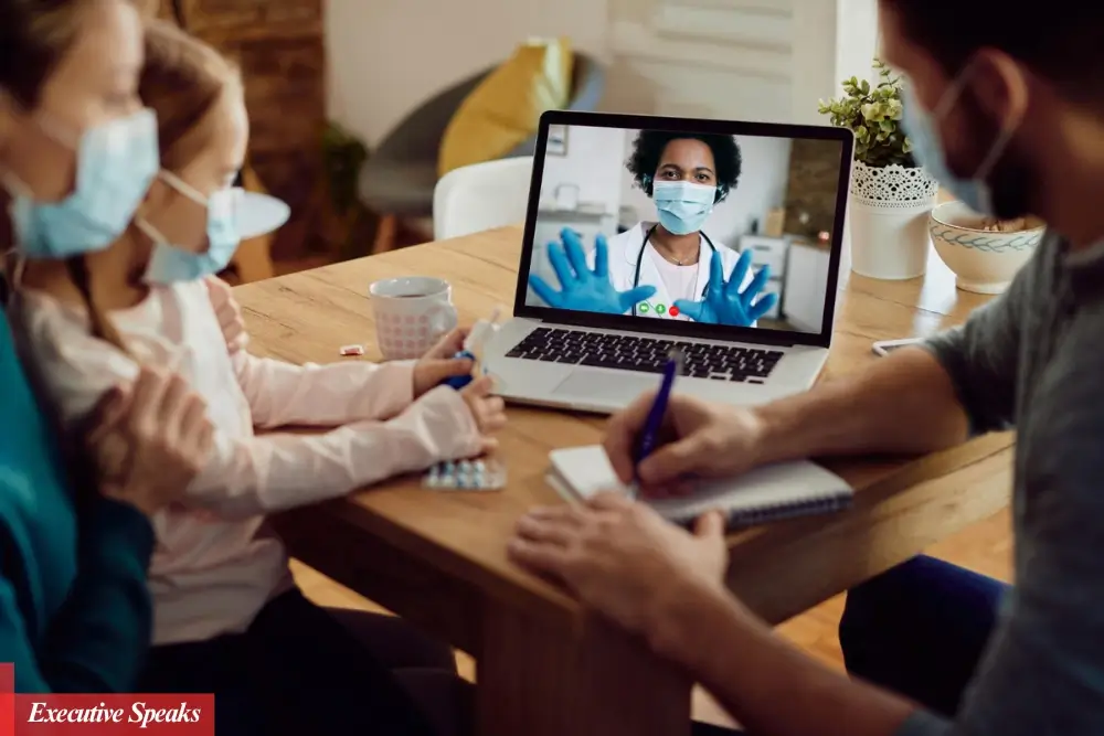 Doctor conducting a telemedicine consultation with a patient through a digital platform