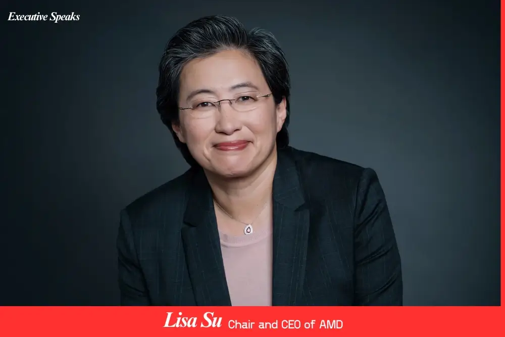Lisa Su AMD CEO delivering keynote speech on semiconductor innovation and leadership strategy