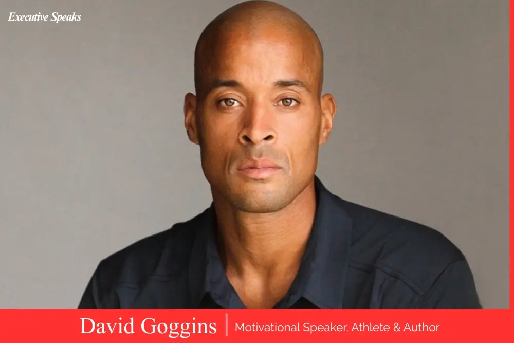 David Goggins speaking on a long-form podcast interview about discipline and resilience